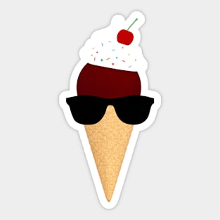 Cool Ice Cream Cone with Sunglasses Sticker